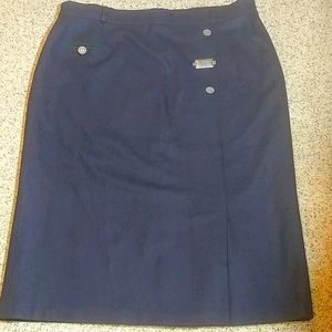 Oberstoff Vintage Navy 80% Shurwolle Lined Skirt